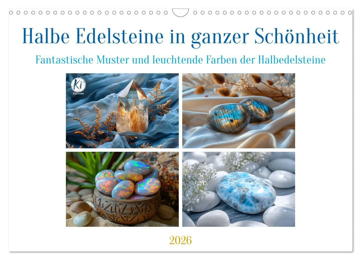 Cover: 9783457397602 | Halbe Edelsteine in ganzer Schönheit (Wandkalender 2026 DIN A3...
